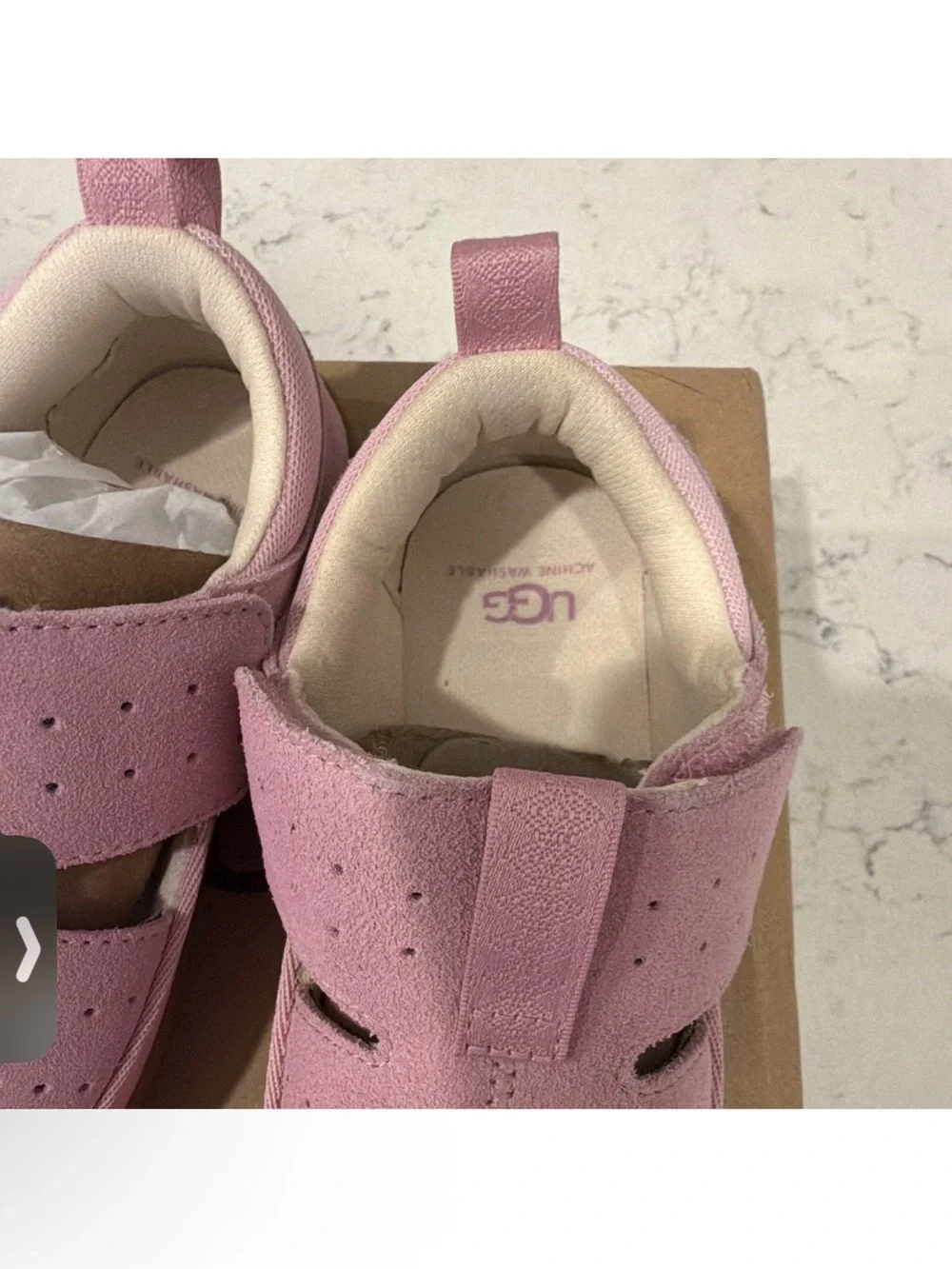 UGG Kids Pink Suede Closed-Toe Sandals
